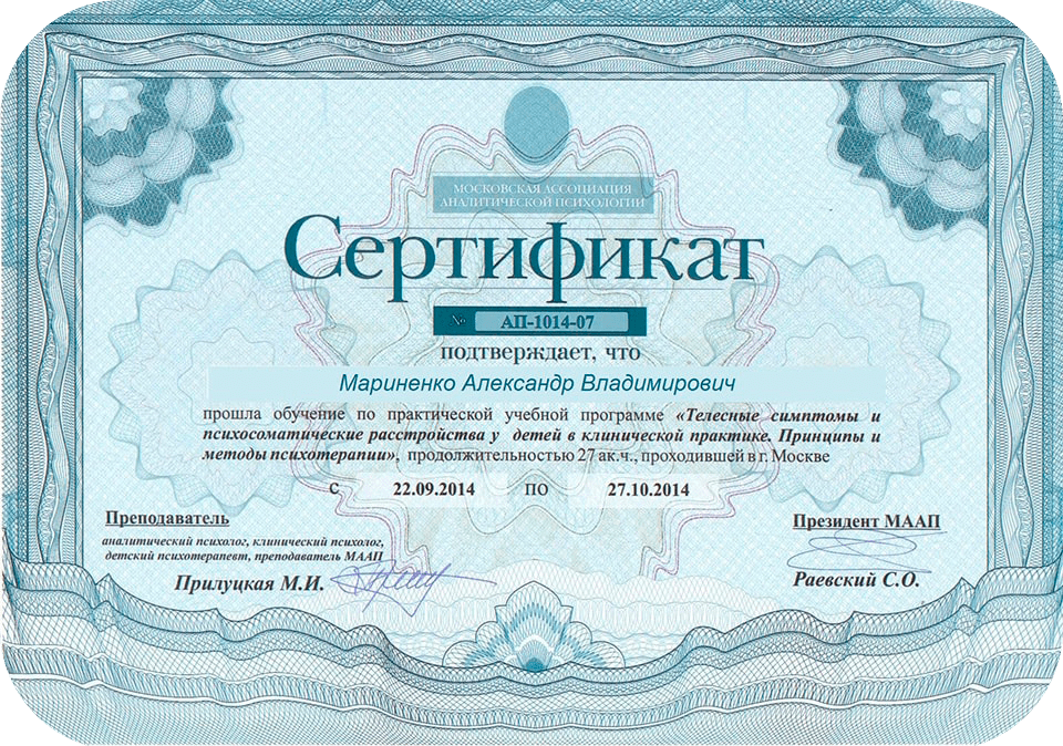 Сертификат 03