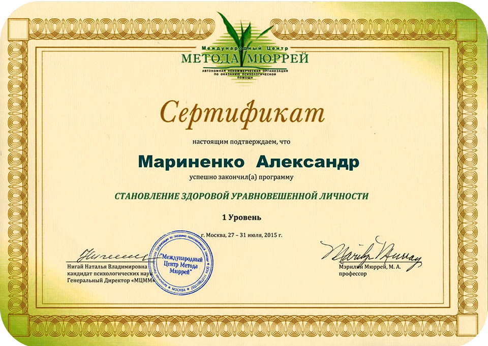 Сертификат 12